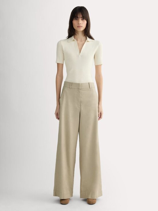 Everlane Pants - Everlane Women's Wide-Leg Pant in Stretch Linen in Khaki, Size 2